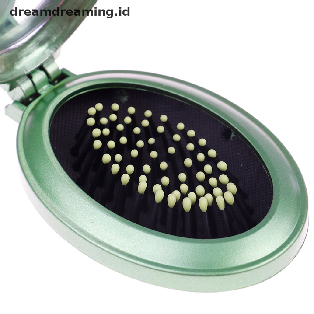 Sisir Lipat Portable Dengan Cermin