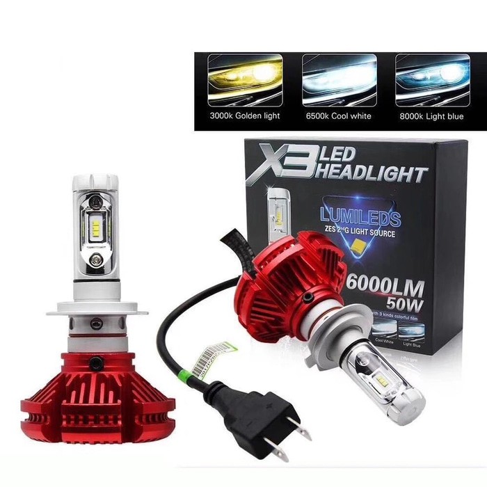 Lampu Led Mobil H7 Led X3 H7 50 Watt Original R150
