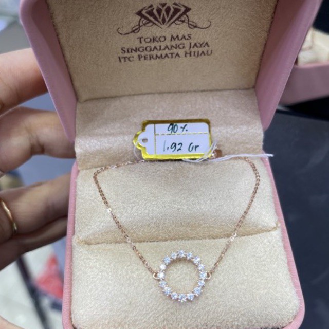 gelang model italy serut kadar emas 750 rosegold