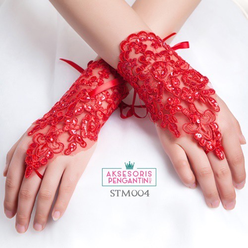 [READY STOK] SARUNG TANGAN WANITA FINGERLESS WEDDING GLOVES AKSESORIS PENGANTIN STM004