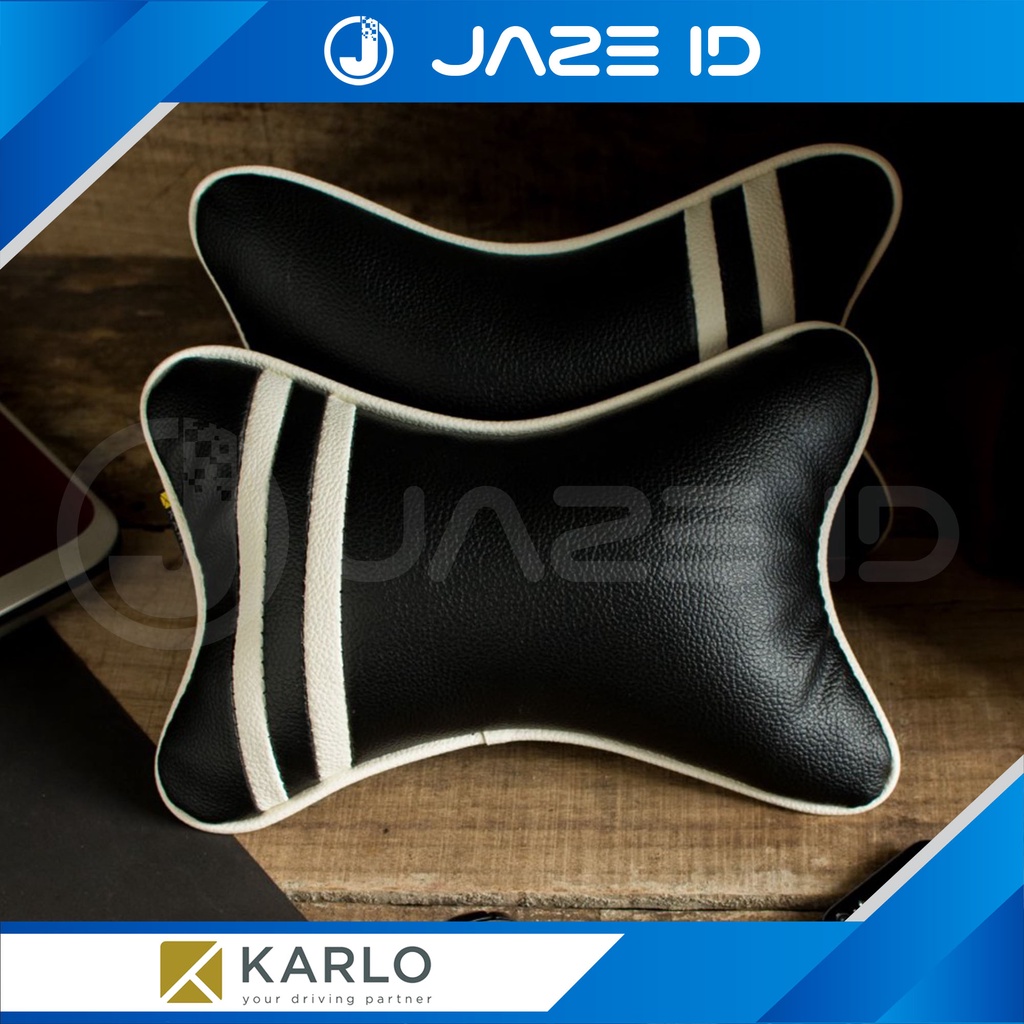 Karlo Bantal Premium Leher Kepala Mobil Sport Black Hitam