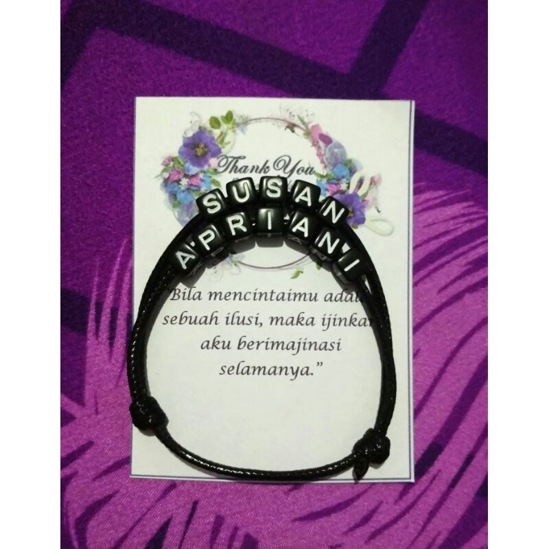 ZaphiraStore | GELANG DUA NAMA CUSTOM | 1 GELANG BISA 2 NAMA MAKSIMAL 11 HURUF