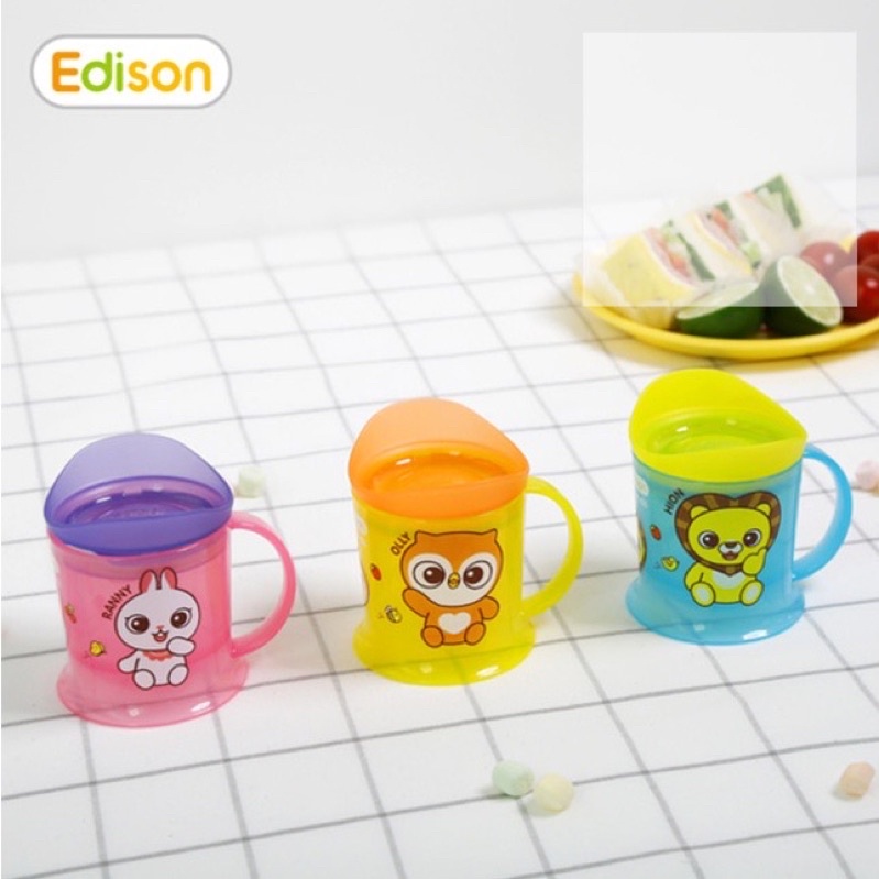 Edison First Training Cup Gelas Latihan Minum Bayi Anti Sedak Plastik Tahan Panas Anti Pecah BPA Free