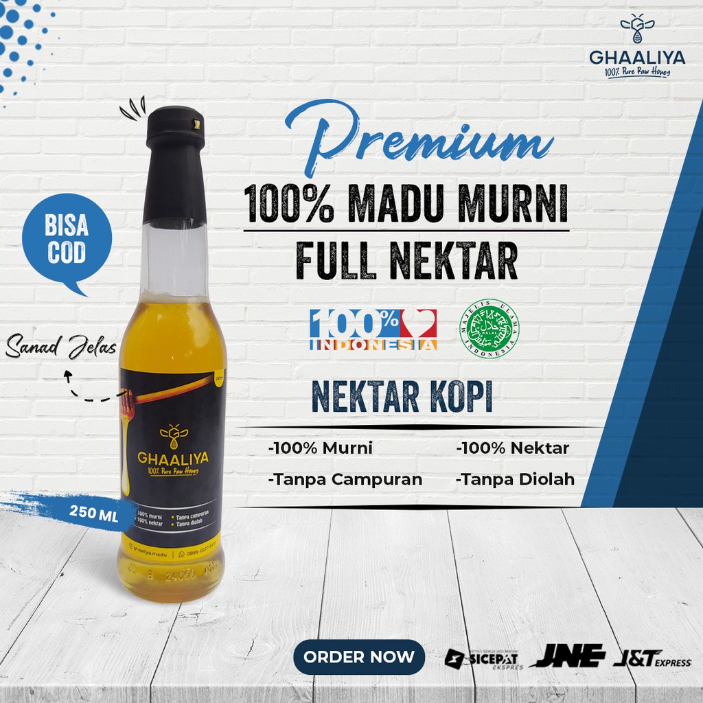 

MADU MURNI ASLI TANPA CAMPURAN 100% / MADU MURNI ASLI NEKTAR BUNGA KOPI 250ML A10