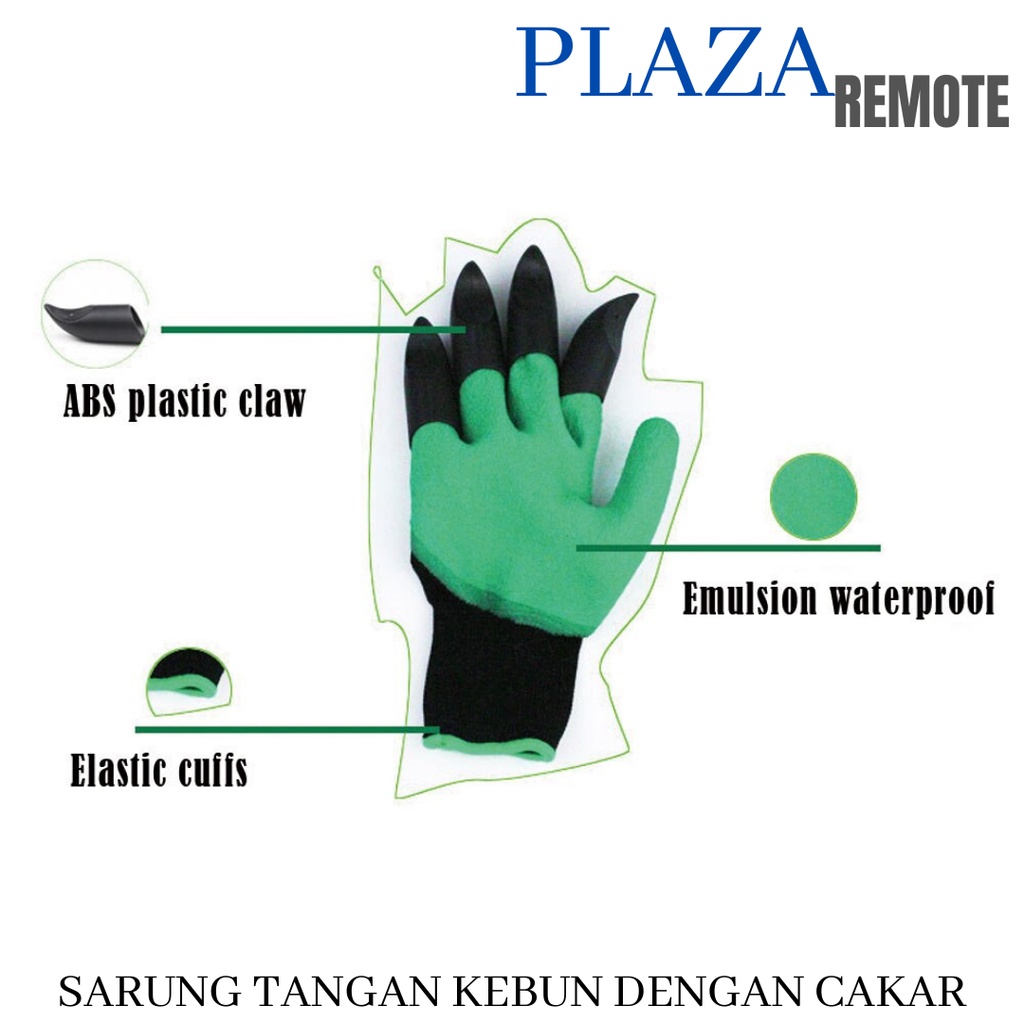 SARUNG TANGAN KEBUN DENGAN CAKAR GARDENING GLOVE