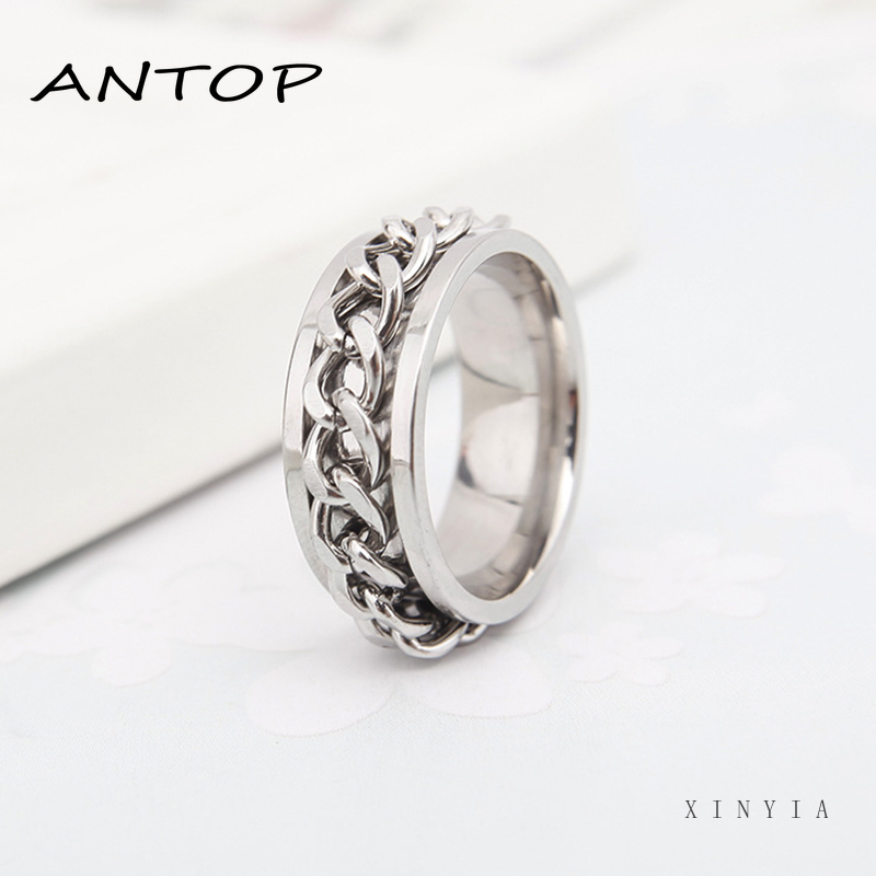 Cincin Rantai Pembuka Botol Bahan Titanium Steel Gaya Hip Hop Untuk Unisex ANTOP