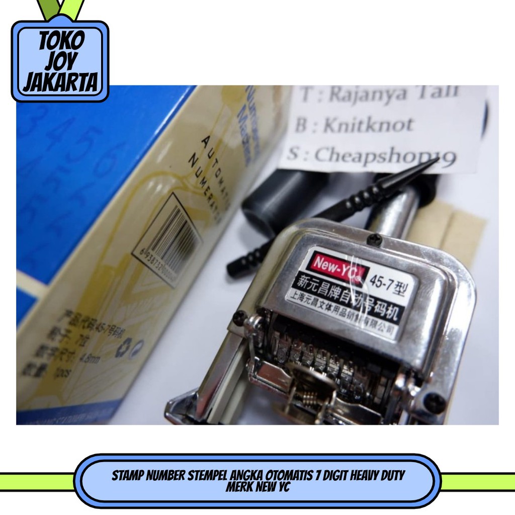 

STAMP NUMBER STEMPEL ANGKA OTOMATIS 7 DIGIT HEAVY DUTY MERK NEW YC