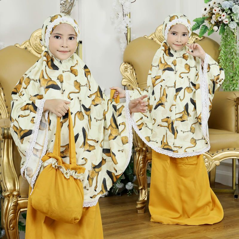Mukena Pompom Anak Balita, TK dan SD Rayon Premium | UMUR 5-7 TAHUN | Lembut Adem | Mukena Murah Bal