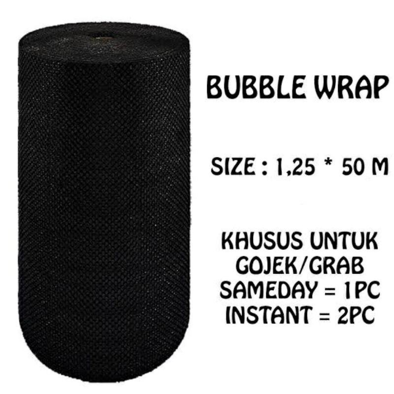 

Bubble wrap hitam roll 50m × 125cm