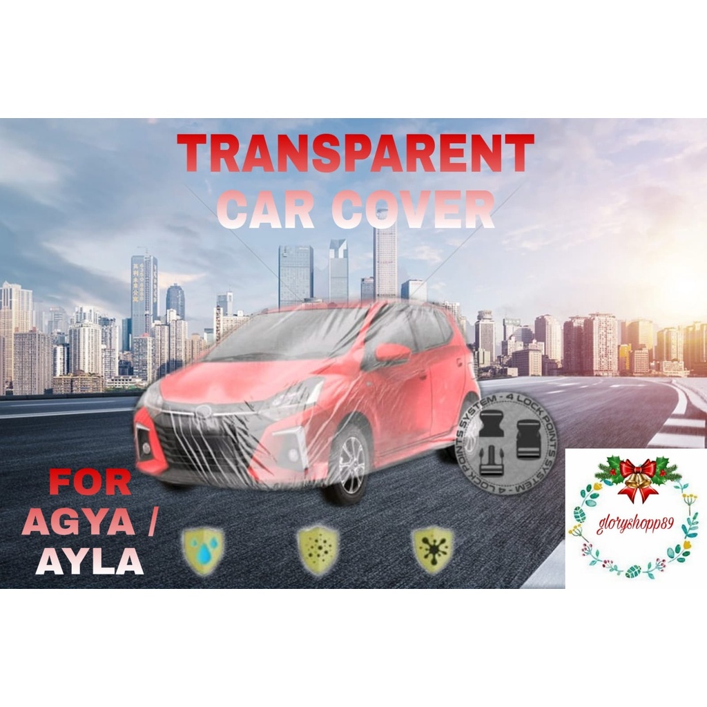 Cover Sarung Mobil Plastik Transparan AGYA AYLA - Selimut Sarung Mobil Plastik Bening Agya Ayla