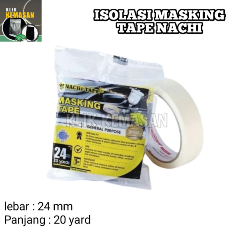 

NACHI MASKING TAPE 24 MM ISOLASI ISOLASI LAKBAN KERTAS NACHI ORIGINAL