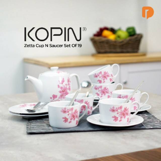 Kopin Zetta Cup N Saucer set of 19
