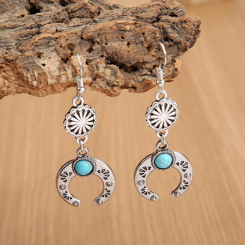 Anting Tusuk Gantung Bahan Alloy Desain Bulu Mata Hias Berlian Gaya Eropa / Amerika / Bohemian / Retro Untuk Wanita