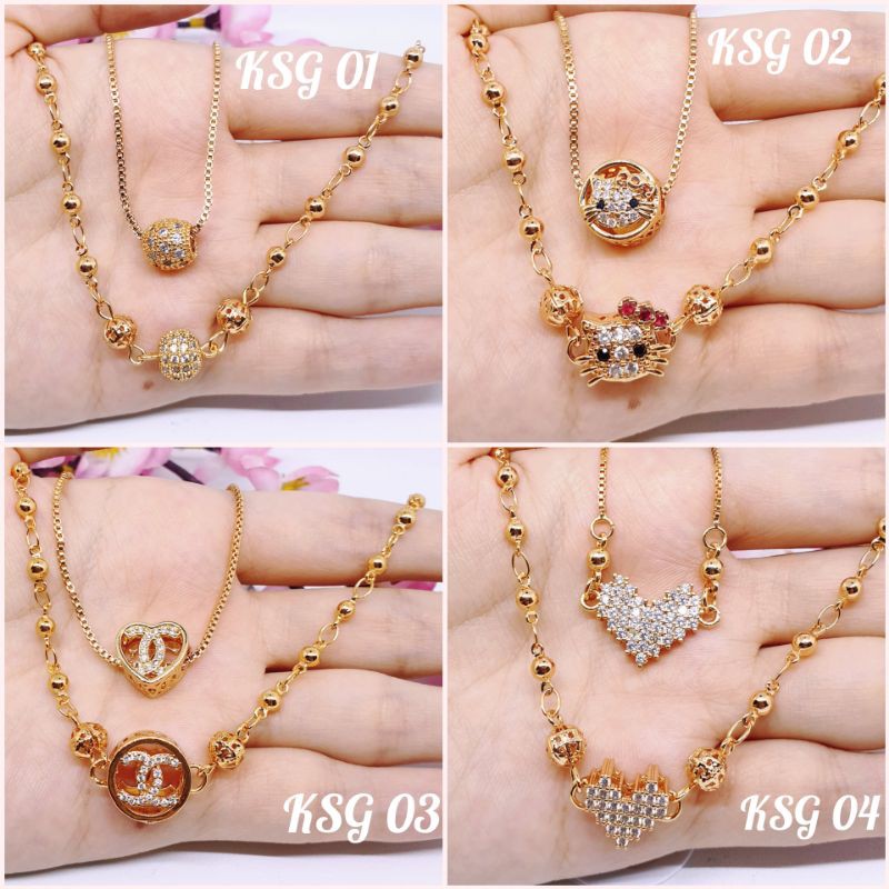 kalung set + gelang permata klg 45cm+Glg 18Cm ♡MARIKO SET♡