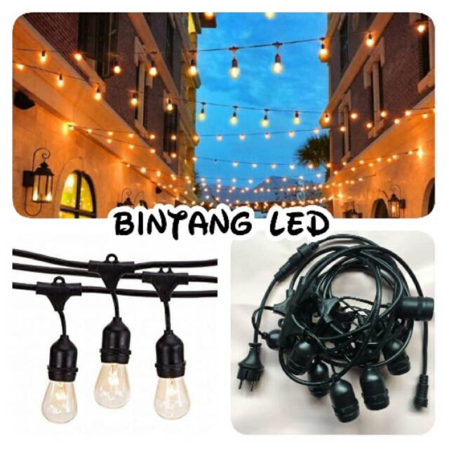 Kabel fitting lampu outdoor dekorasi