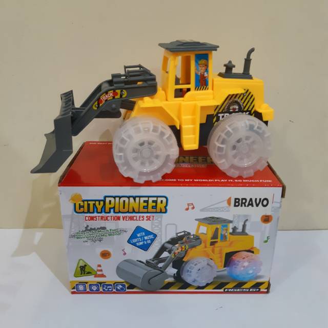 Mainan Buldozer Bump Go Baterai - Truk Traktor Batre Anak Edukatif