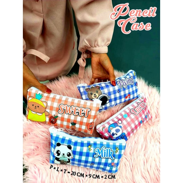 PENCIL CASE/TEMPAT PENCIL /POUCH MINI MOTIF DAUN TROPICAL DAN KAKTUS