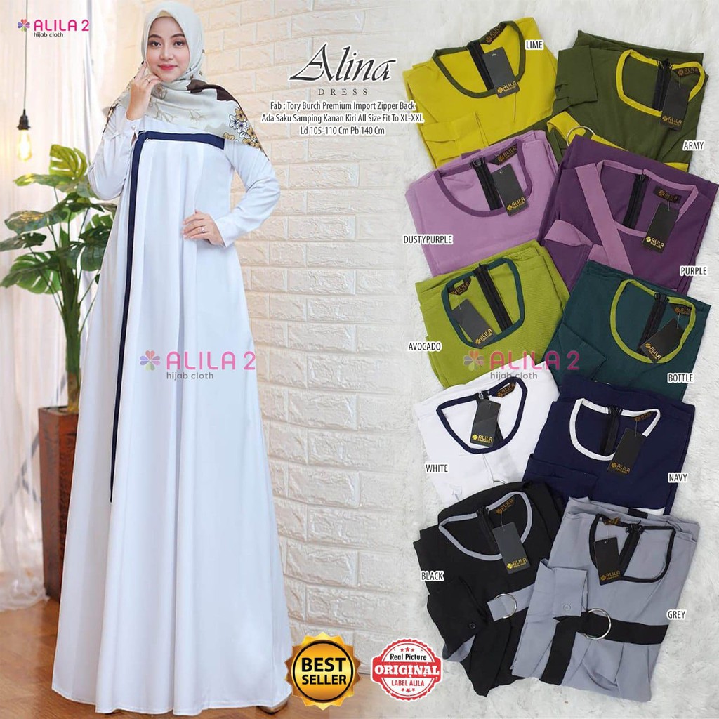 ALILA Dress Muslim/ Gamis Rabbani / Dress Wanita Terbaru 2021 / Fashion Wanita/ BAJU LEBARAN