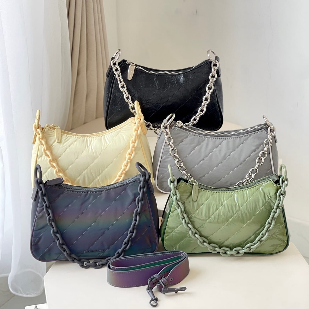 CNK Panelled Chain Crossbody Bag (C986)