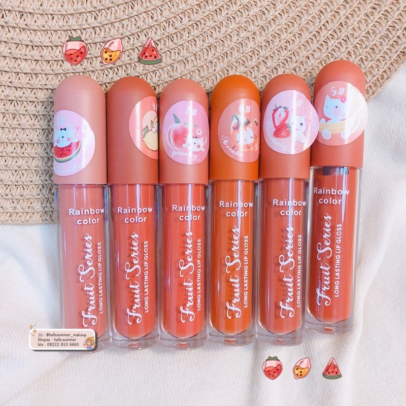 [ORI THAILAND] Rainbow Color Fruit Series Matte Lipgloss