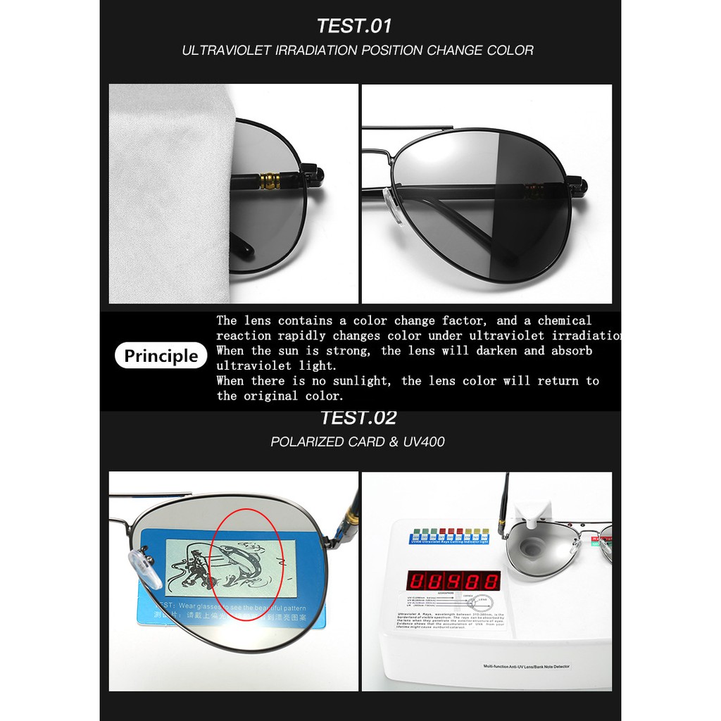 Kacamata Polarized Photochromic Untuk Pria Mengemudi Musim Semi