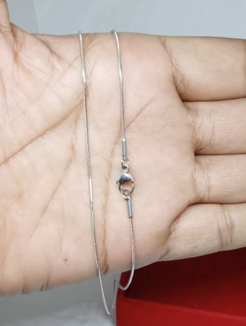 AC3. Kalung wanita lapis titanium 45 cm belut tipis