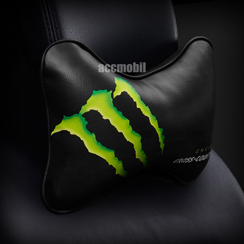 Bantal Headrest Leher Jok Mobil HERO Batman Transformers Superman Spiderman Monster Energy Leopard