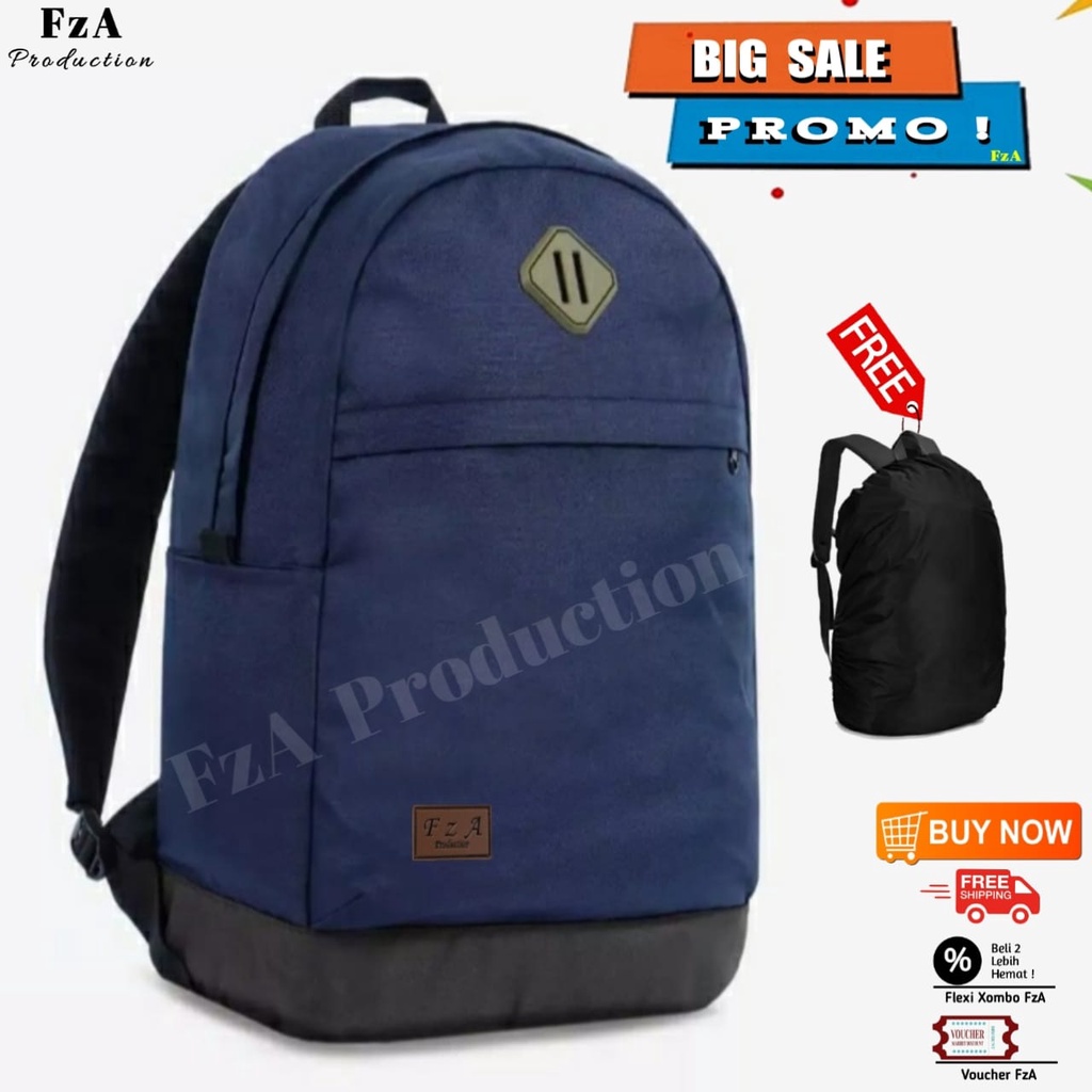 Tas Ransel Punggung Distro Casual Pria Wanita / Tas Ransel Laptop Original - FzA  FREE RAINCOVER