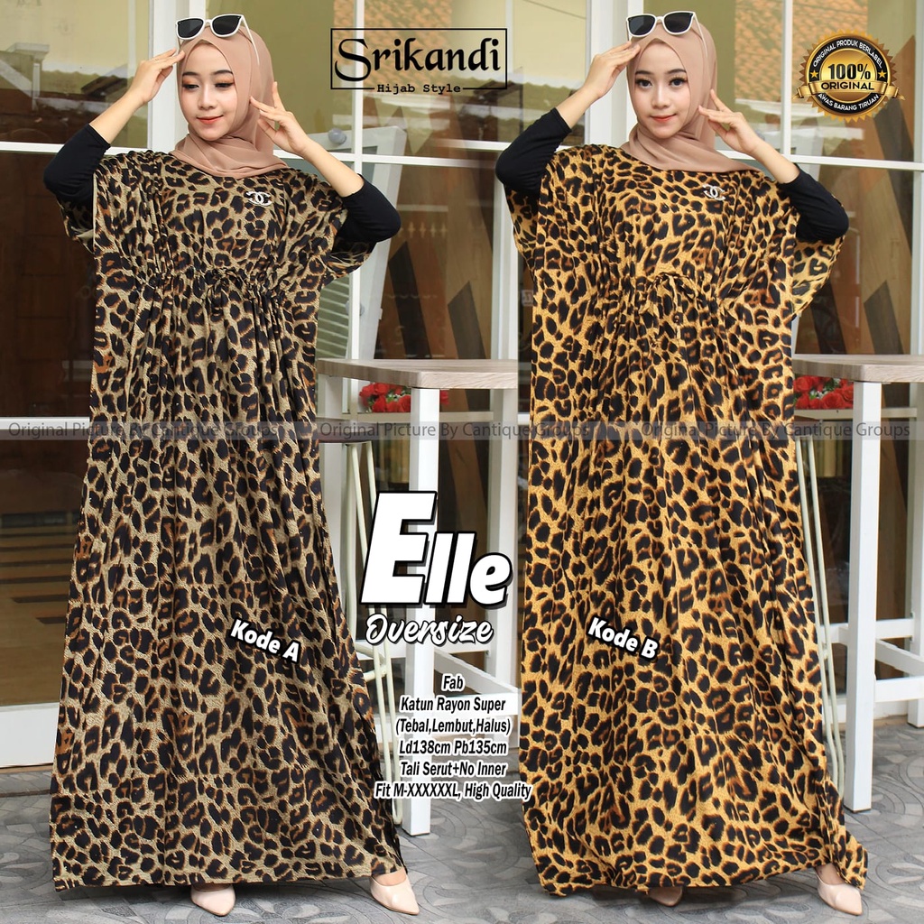 GAMIS GONDEL TANPA LENGAN JUMBO LD 130 MOTIF MACAN