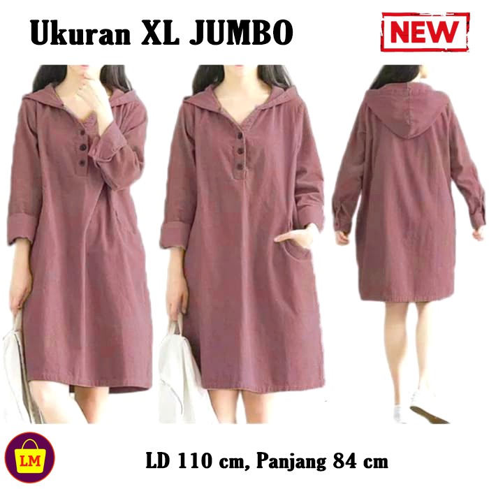 TERMURAH TERLARIS Baju Atasan Wanita TUNIK HOODIE KATUN JEPANG Tunic TERBARU LMS 15052