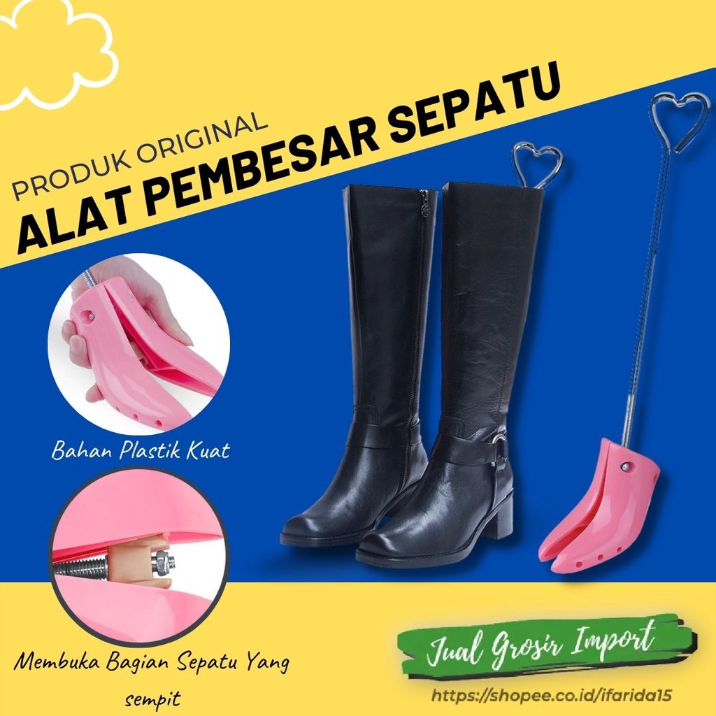 Wooden Shoe Stretcher Expander Alat Perenggang Pembesar Sepatu Boots