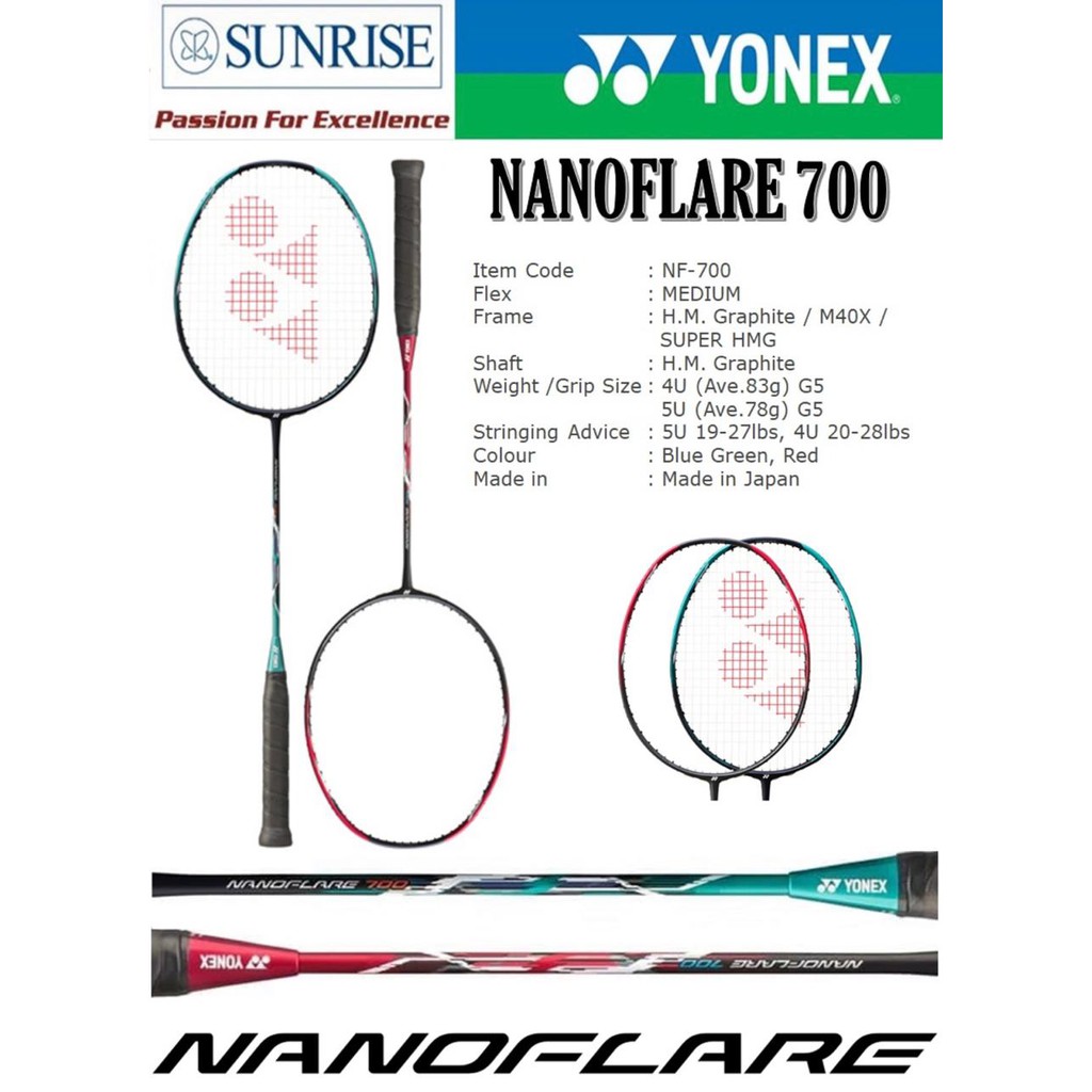 Raket Bulutangkis / Badminton YONEX - Nano Flare 700 (Original)