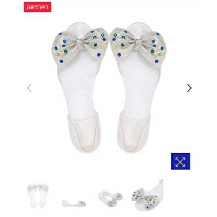 Sepatu sandal jelly bunny original crysy bow flats