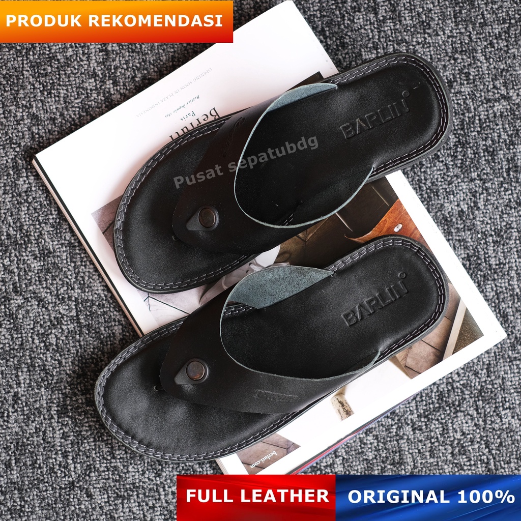 Sandal Kulit Pria Japit - Sendal Jepit Full Kulit Kekinian Original