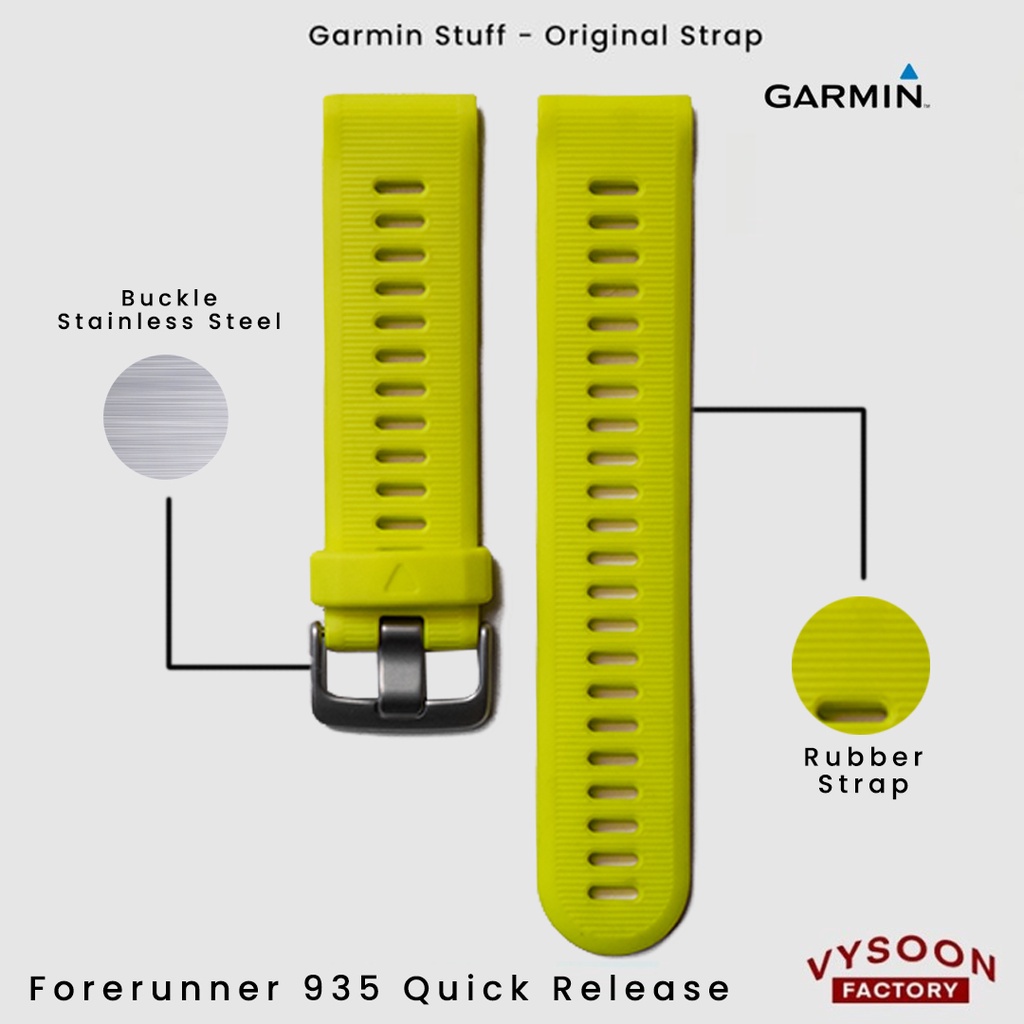 Strap Rubber Smartwatch Garmin Forerunner 935 Original - Yellow