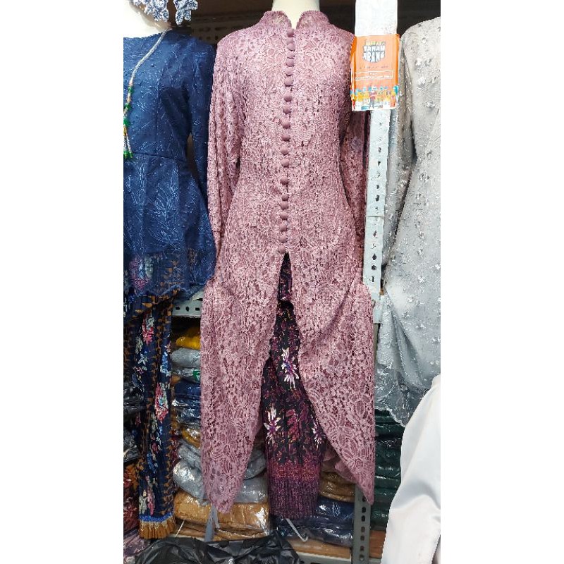 atasan kebaya kancing depan/among/kebaya pesta couple-Peach