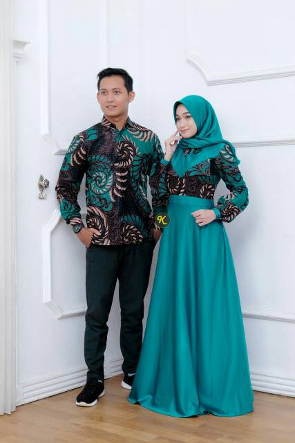 COD Gamis Couple Sarimbit Suami Istri Murah Terbaru Pasangan Muslim Busana Keluarga Kekinian Nbl009