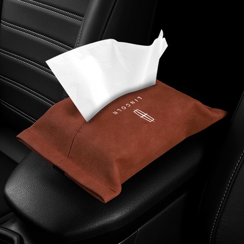 1PC for Lincoln MKZ MKC MKX Navigator MKT Car Tissue Bag Paper Extraction Seat Hanging Tissue Box Creative Armrest Box Interior