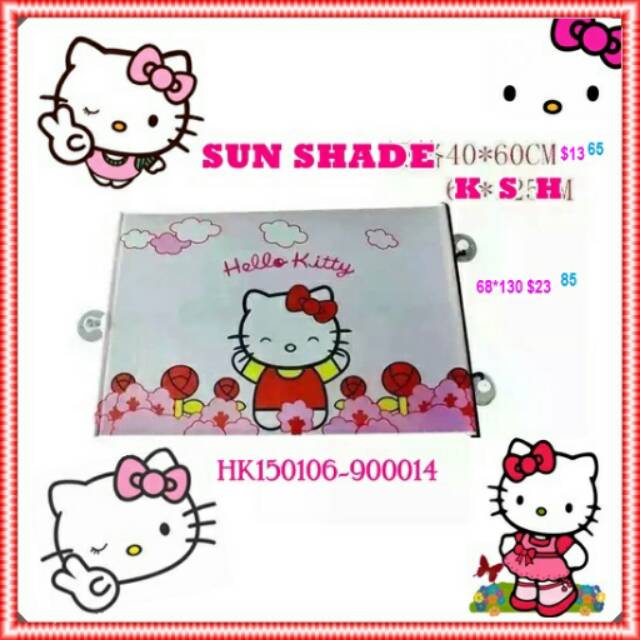 Tutup kaca mobil samping hello kitty