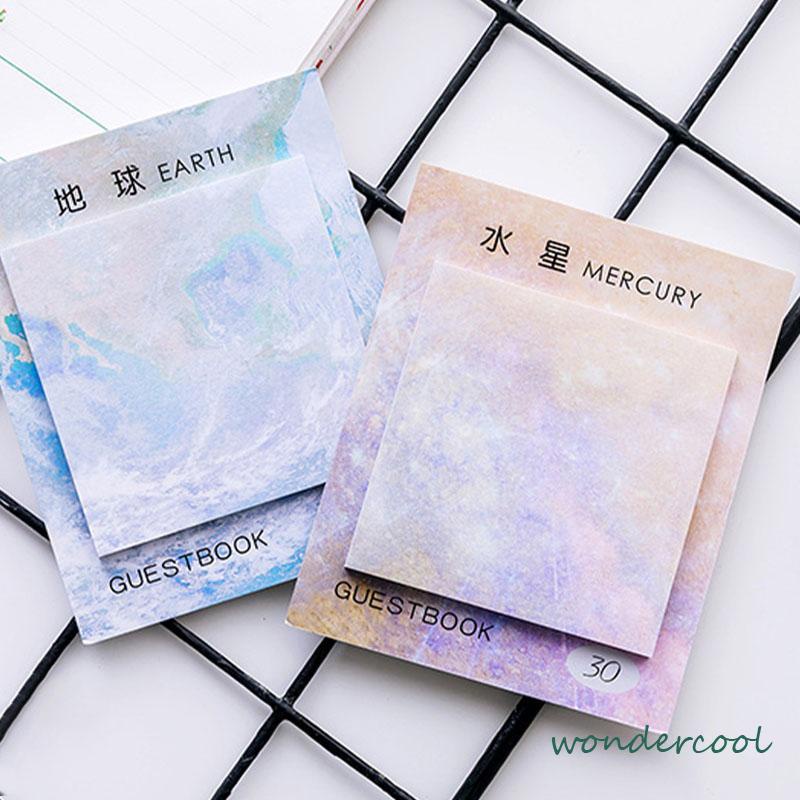 Kertas Memo Sticky Note / Catatan Tempel Bentuk Kotak Motif Planet Lucu-Won
