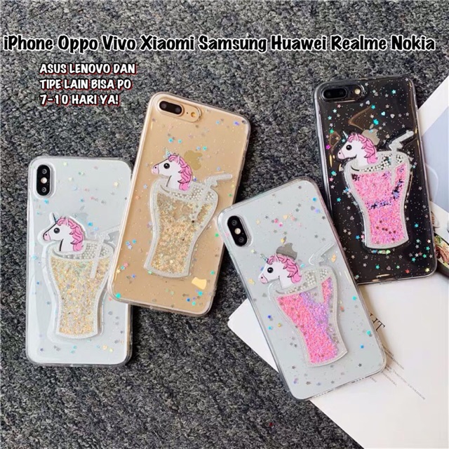 Unicorn Drink Case iPhone Oppo Vivo Xiaomi Samsung Realme M31 M21 A1k A21s A80 Note 20 9 8 5 6 redmi