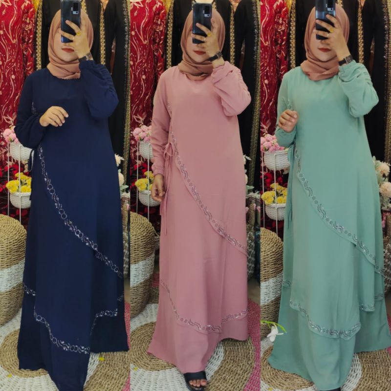 GAMIS CERUTY BABY DOLL PAYET KOMONO /GAMIS TERBARU FULL FURRING  / LD 100 CM / LD 110 CM / LD 120-12
