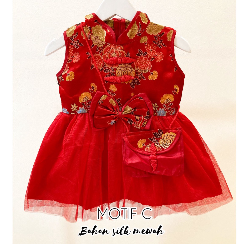 MEWAH dress imlek sangjit premium babeebabyshop dress cheongsam anak dress cheongsam bayi baju imlek anak