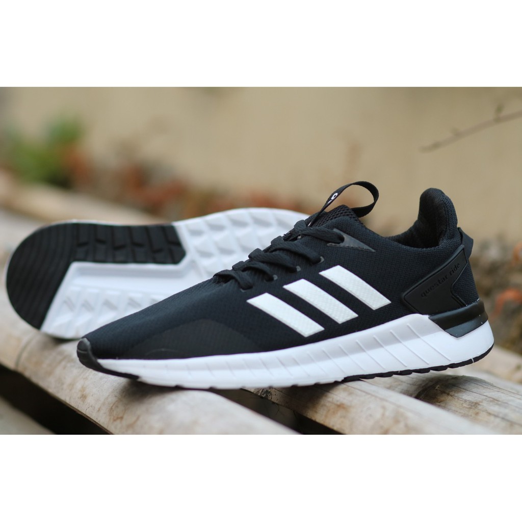 SEPATU ADIDAS QUESTAR RIDE HITAM OLAHRAGA LARI RUNNING SPORT SNEAKERS CASUAL SEKOLAH KETS JOGGING AD