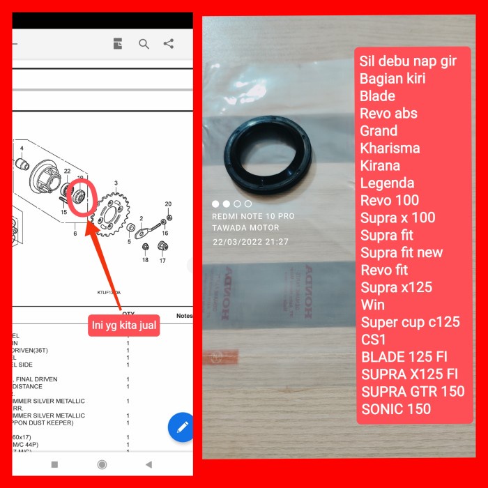 SIL SEAL NAP GIR RODA BELAKANG GRAND. LEGENDA. SUPRA X 100. SUPRA X125 27x40x4,5