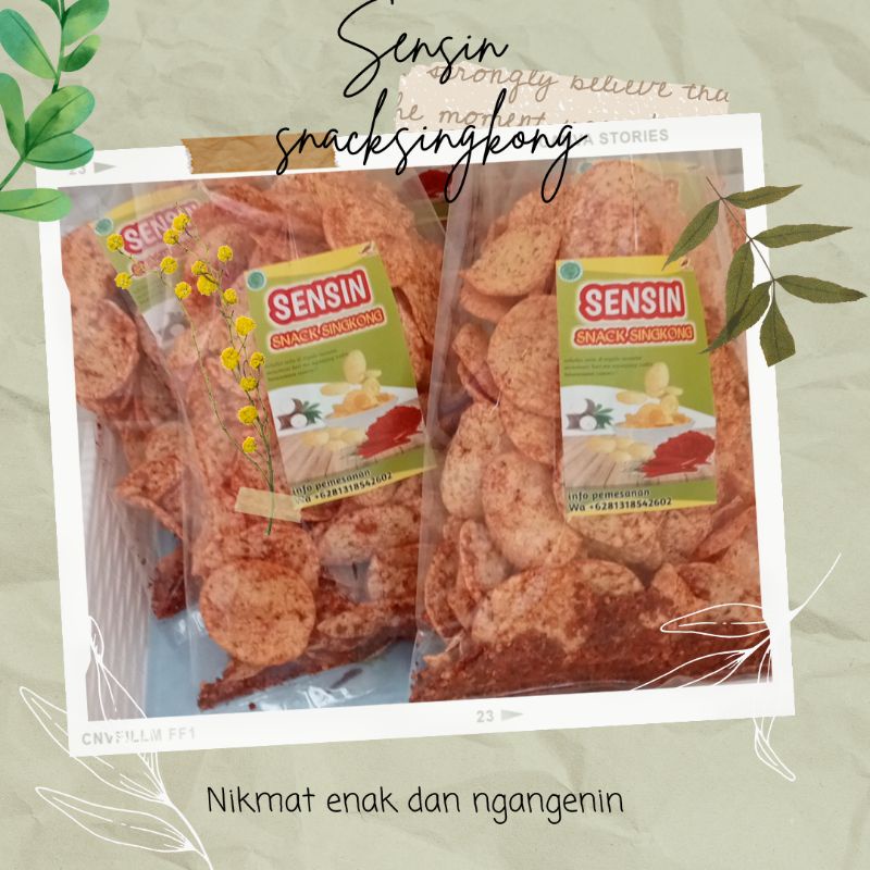 

Snack singkong/Krupuk singkong/ Kripik singkong, Kripik pedas/Kripik singkong pedas enak