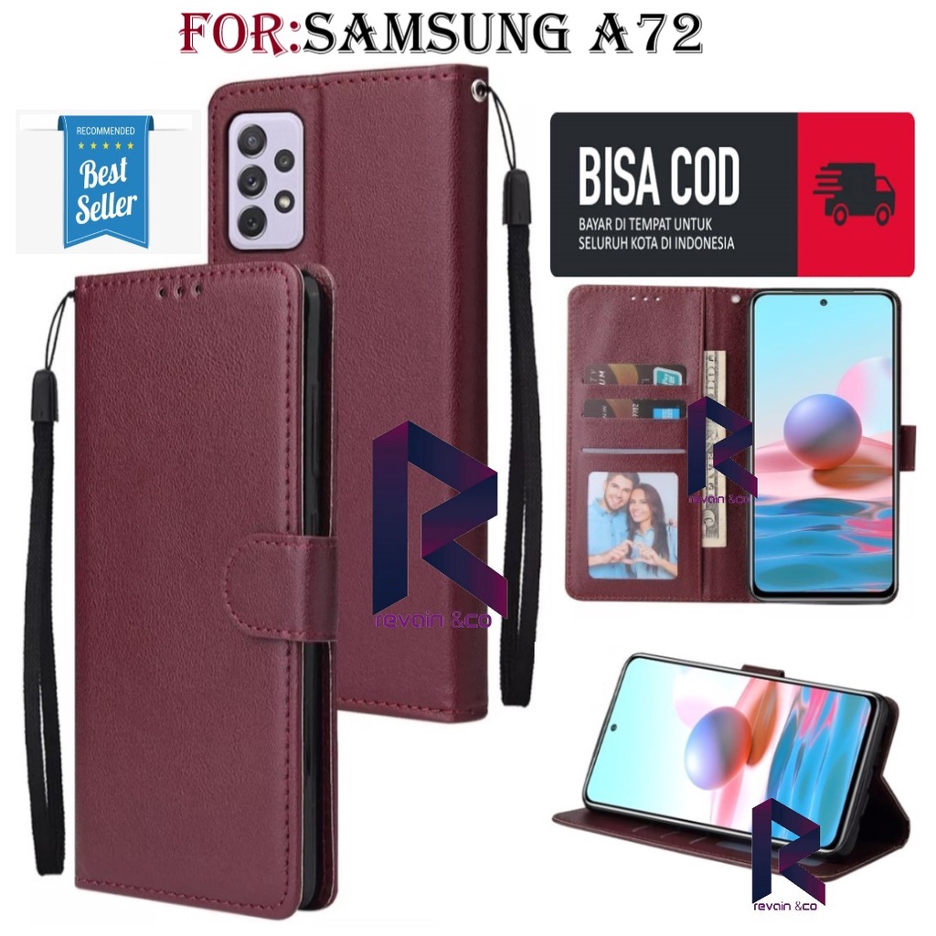 SAMSUNG A72 CASE FLIP WALLET LEATHER KULIT PREMIUM SARUNG BUKA TUTUP FLIP CASE SAMSUNG A72