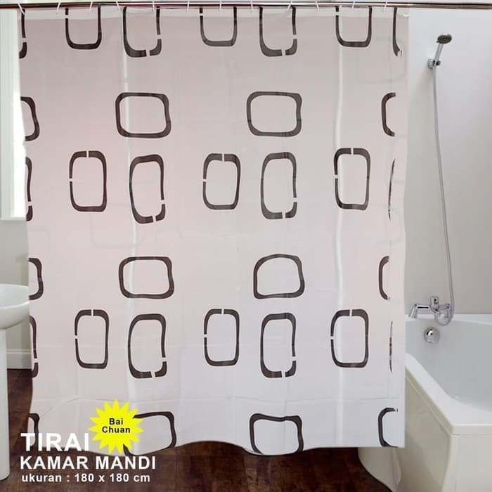 IKILOSHOP Harga Economis Tirai Kamar Mandi Shower Curtain size 180x180 Motif Selambu Gorden Horden Anti Air