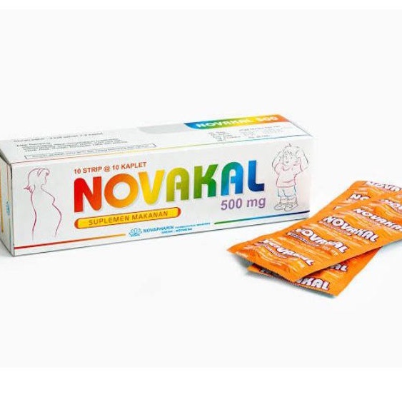 Novakal / 100 kap -- Licocalk Licokalk Likokalk Calsium Lactate Kalsium Laktat Trimakal