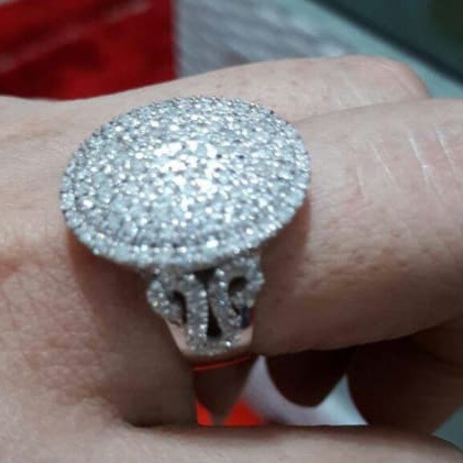 Cincin Wanita Kawin Nikah Original Emas Gold 18k Berlian Diamond Eropa Putih Asli DK1534